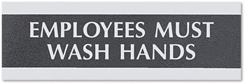 Headline® Sign Century Series Office Sign,  Employees Must Wash Hands, 9 x 3
