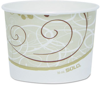 SOLO® Cup Company Single Poly Paper Containers,  16 oz, Symphony Theme, 4 1/2" dia