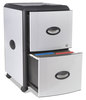 A Picture of product STX-61352U01C Storex Mobile Filing Cabinet with Metal Siding,  19 x 15 x 23, Silver/Black