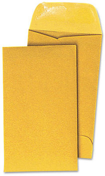 Universal® Kraft Coin Envelope #3, Round Flap, Gummed Closure, 2.5 x 4.25, Light Brown 500/Box