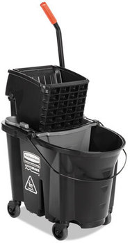 Rubbermaid® Commercial Executive WaveBrake™ Side-Press Mop Bucket,  35 Qt, Black