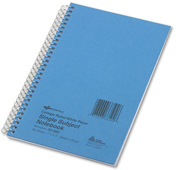 National® Single-Subject Wirebound Notebooks,  College Rule, 5 x 7 3/4, White, 80 Sheets