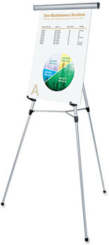 Universal® Lightweight Telescoping 3-Leg Easel with Pad Retainer, Adjusts 34" to 64", Aluminum, Silver
