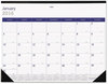 A Picture of product RED-C177227 Blueline® DuraGlobe™ Monthly Desk Pad Calendar 22 x 17, White/Blue/Gray Sheets, Black Binding/Corners, 12-Month (Jan to Dec): 2025