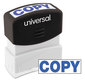 A Picture of product UNV-10047 Universal® Pre-Inked One-Color Stamp Message COPY, Blue