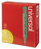 A Picture of product UNV-08862 Universal™ Desk Highlighters Fluorescent Green Ink, Chisel Tip, Barrel, Dozen