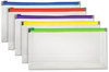 A Picture of product PFX-85293 Globe-Weis® Poly Zip Envelope,  Check, Open Side, Assorted, 5/Pack