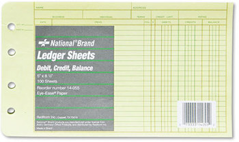 National® Four-Ring Binder Refill Sheets,  5 x 8 1/2, 100/Pack
