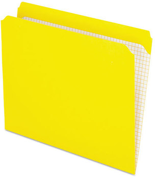 Pendaflex® Double-Ply Reinforced Top Tab Colored File Folders,  Straight Cut, Letter, Yellow, 100/Box