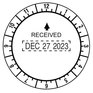 A Picture of product USS-T2910 Trodat® Time and Date Received Round Stamp,  Time and Date Received, Conventional, Two-Inch Diameter