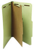 A Picture of product UNV-10251 Universal® Four-, Six- and Eight-Section Pressboard Classification Folders Four-Section 2" Expansion, 1 Divider, 4 Fasteners, Letter Size, Green Exterior, 10/Box