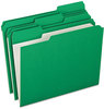 A Picture of product PFX-R15213BGR Pendaflex® Double-Ply Reinforced Top Tab Colored File Folders,  1/3 Cut, Letter, Green, 100/Box