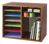 A Picture of product SAF-9420CY Safco® Wood Adjustable Organizer,  12 Sections, 19 5/8 x 11 7/8 x 16 1/8, Cherry