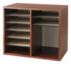 A Picture of product SAF-9420CY Safco® Wood Adjustable Organizer,  12 Sections, 19 5/8 x 11 7/8 x 16 1/8, Cherry