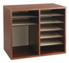 A Picture of product SAF-9420CY Safco® Wood Adjustable Organizer,  12 Sections, 19 5/8 x 11 7/8 x 16 1/8, Cherry