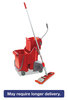 A Picture of product 970-679 Unger® Side-Press Restroom Mop Bucket FloorPack,  8gal, Plastic, Red