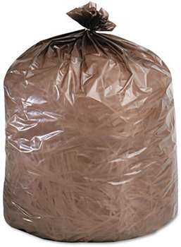Stout® Controlled Life-Cycle Plastic Trash Bags,  20-30gal, .8mil, 30 x 36, Brown, 60/Box