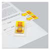 A Picture of product UNV-99005 Universal® Deluxe Message Arrow Flags Page "Sign Here", Yellow/Red, 50 Flags/Dispenser, 2 Dispensers/Pack