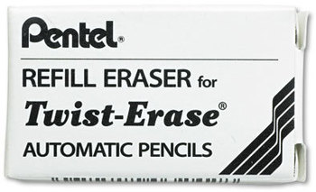 Pentel® Eraser Refills,  E10, 3/Tube