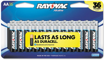 Rayovac® Alkaline Peggable Large Card Batteries,  AA, Peggable Large Card, 36/Pk