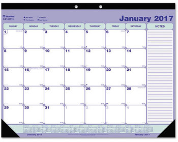 Blueline® Academic 13-Month Desk Pad Calendar 21.25 x 16, White/Blue/Green Sheets, Black Headband, (July to July): 2024-2025