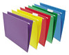 A Picture of product UNV-14218 Universal® Deluxe Bright Color Hanging File Folders Legal Size, 1/5-Cut Tabs, Red, 25/Box