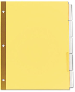 Universal® Deluxe Extended Insertable Tab Indexes 5-Tab, 11 x 8.5, Buff, Clear Tabs, 6 Sets
