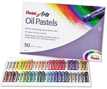 Pentel® Oil Pastel Set With Carrying Case, 45-Color Set, Assorted, 50/Set