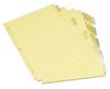 A Picture of product UNV-21871 Universal® Insertable Tab Index 5-Tab, 11 x 8.5, Buff, Clear Tabs, 6 Sets