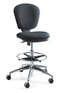 A Picture of product SAF-3442BL Safco® Metro™ Collection Extended-Height Chair Supports Up to 250 lb, 23" 33" Seat Height, Black Seat/Back, Chrome Base