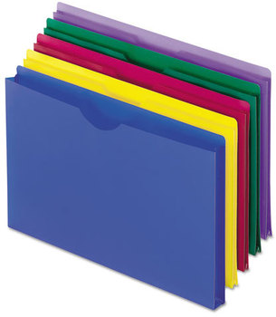Pendaflex® Poly File Jackets Straight Tab, Legal Size, Assorted Colors, 5/Pack
