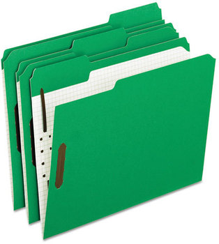 Pendaflex® Colored Classification Folders with Embossed Fasteners 2 Letter Size, Green Exterior, 50/Box