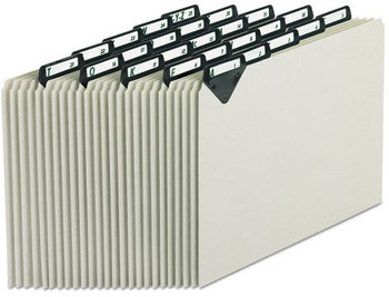 Pendaflex® Steel Top Tab A-Z File Guides,  Alpha, 1/5 Tab, Pressboard, Letter, 25/Set