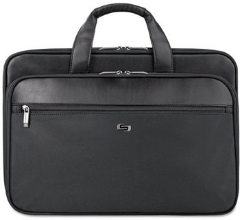Solo Classic Smart Strap® Briefcase,  16", 17 1/2" x 5 1/2" x 12", Black