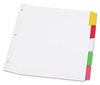 A Picture of product UNV-20816 Universal® Deluxe Write-On/Erasable Tab Index 5-Tab, 11 x 8.5, White, Assorted Tabs, 1 Set