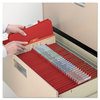 A Picture of product SMD-14031 Smead™ Six-Section Colored Pressboard Top Tab Classification Folders with SafeSHIELD® Coated Fasteners Six 2 Dividers, Letter Size, Bright Red, 10/Box