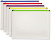 A Picture of product PFX-85292 Globe-Weis® Poly Zip Envelope,  Letter, Open Side, Assorted, 5/Pack