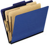 A Picture of product PFX-1257BL Pendaflex® Six-Section PressGuard® Colored Classification Folders,  Letter, Blue, 10/Box