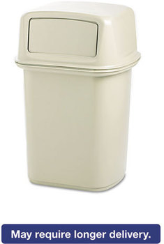 Rubbermaid® Commercial Ranger® Fire-Safe Container,  Square, Structural Foam, 45gal, Beige