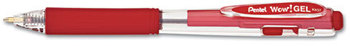 Pentel® WOW!™ Retractable Gel Pen,  .7mm, Trans Barrel, Red Ink, Dozen