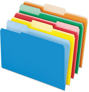 Pendaflex® Interior File Folders 1/3-Cut Tabs: Assorted, Legal Size, Colors, 100/Box