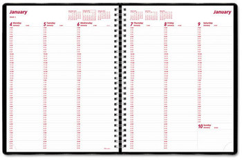 Brownline® Essential Collection Weekly Appointment Book in Columnar Format 11 x 8.5, Black Cover, 12-Month (Jan to Dec): 2024