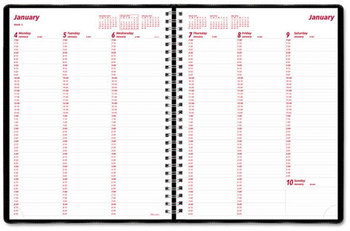 Brownline® Essential Collection Weekly Appointment Book in Columnar Format 11 x 8.5, Black Cover, 12-Month (Jan to Dec): 2025