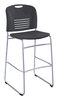 A Picture of product SAF-4295BL Safco® Vy™ Sled Base Bistro Chair Supports Up to 350 lb, 30.5" Seat Height, Black Back, Silver