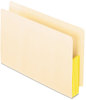 A Picture of product PFX-22823 Pendaflex® Manila Drop Front Shelf File Pockets with Rip-Proof-Tape Gusset Top, 5.25" Expansion, Legal Size, 10/Box