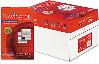 Navigator® Premium Multipurpose Copy Paper,  97 Brightness, 20lb, 8-1/2x14, White, 5000/Carton