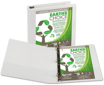 Samsill® Earth's Choice™ Biobased + Biodegradable D-Ring View Binder,  1 1/2" Cap, White