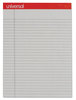 A Picture of product UNV-35882 Universal® Colored Perforated Ruled Writing Pads Letter Size Pad (8.5 x 11.75), Wide/Legal Rule, 50 Ivory 8.5 11 Sheets, Dozen