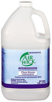 Air Wick® Liquid Deodorizer,  Clean Breeze, Concentrate, 1gal, 4/Carton.