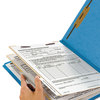 A Picture of product SMD-14001 Smead™ Colored Top Tab Classification Folders with SafeSHIELD® Coated Fasteners Six 2" Expansion, 2 Dividers, Letter Size, Blue Exterior, 10/Box